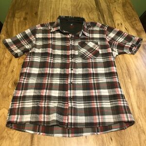 Kuhl Plaid Button Up Shirt Lightweight Cotton Casual Hiking Mens Size Medium